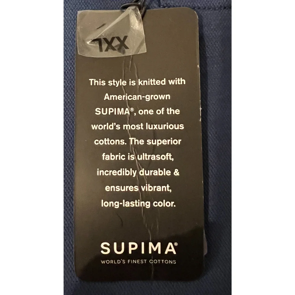 Alfani Polo Shirt Mens Size XXL Navy Blue Short Sleeve Polo Supima Cotton NWT